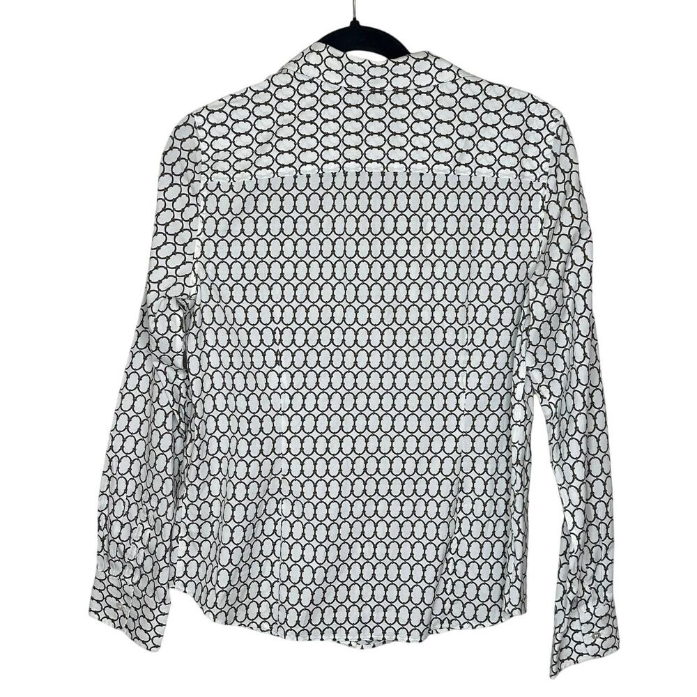 Talbots White Wrinkle Resistant Button-Up Brown B… - image 2